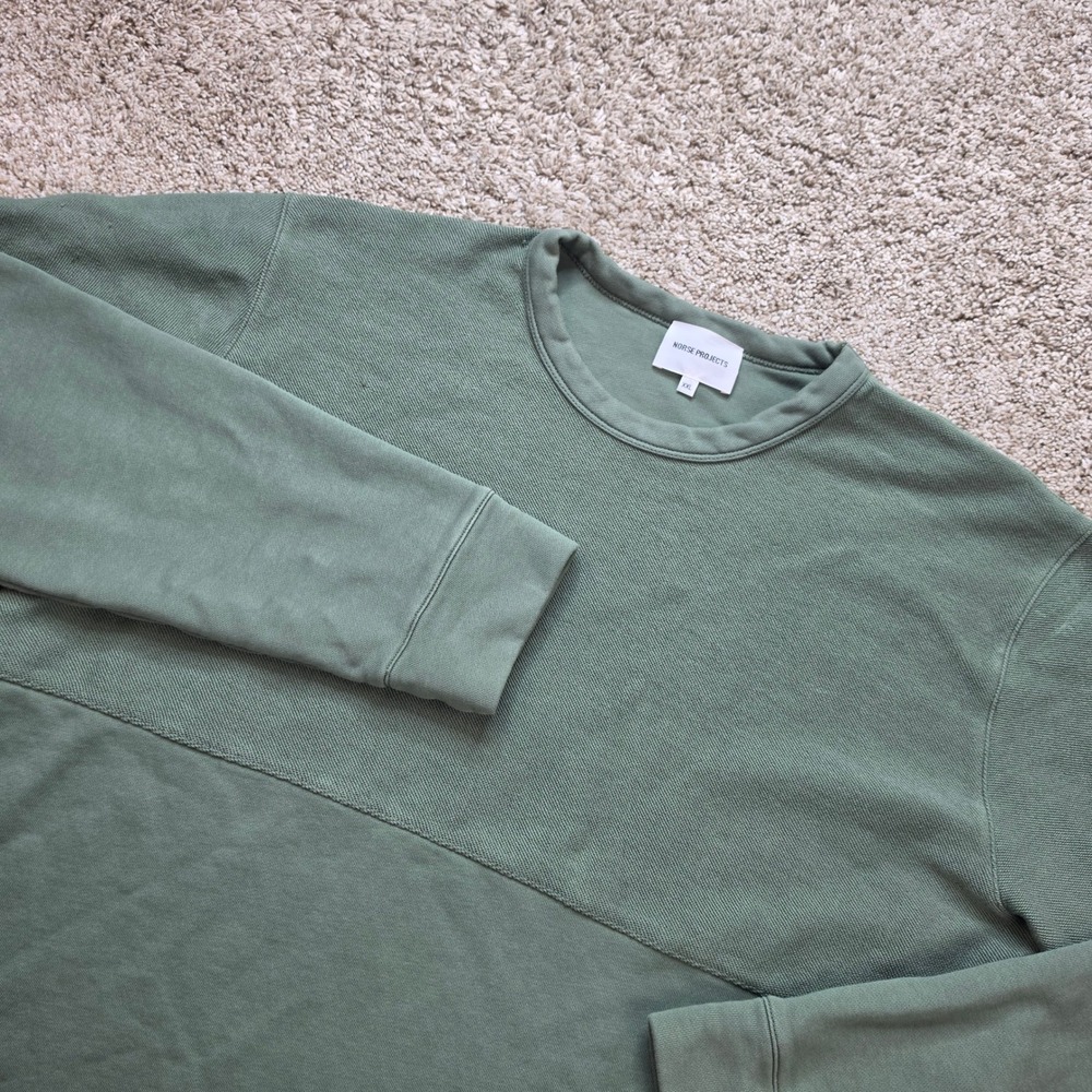 Norse Projects Halfdan Terry Sweatshirt Shirt Mens XXL Green Casual‎ Athletic